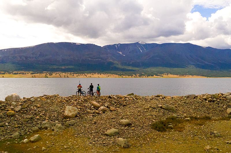 Cycling in Altai Mountains in Mongolia